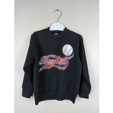 Bluence Erkek Çocuk Baskılı Siyah Pamuklu Sweatshirt