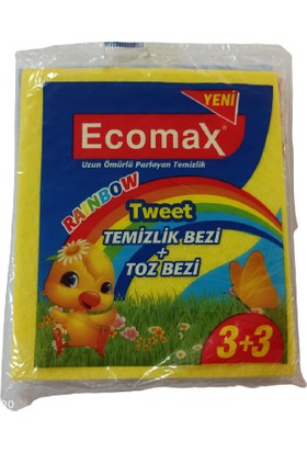 Ecomax Tweet Temizlik Bezi + Toz Bezi 3 + 3 - 3'lü Paket