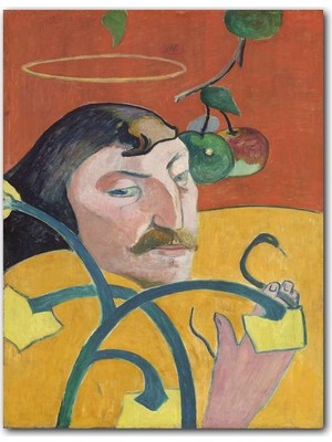 Caka Tablo Ahşap Tablo Paul Gauguin Portre Yağlıboya Çizim