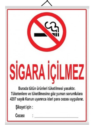 And Sigara İçilmez Levhası 50 x 70 cm Askılı ve Çıtalı Endüstriyel Kullanım İçin Dayanıklı Tasarım