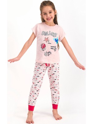 RolyPoly Kız Çocuk Pijama Takımı Toz Somon RP2460-2