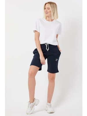 Kadın Basic Uzun Örme Şort-Bermuda