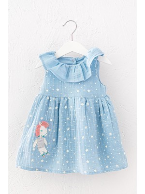 Babymod Kız Bebek Elbise Yıldız Desenli Yazlık Bebek Elbise