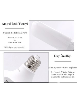 Ucuz Geldi Pervane LED Ampul 3 Kollu Katlanabilir 40w 6500K Beyaz Işık Yaprak LED Ampul