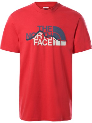 The North Face M S/s Mountain Line Tee- Eu Erkek Kırmızı Tshirt NF00A3G2V341