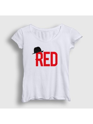 Presmono Kadın Beyaz Hat The Blacklist T-Shirt