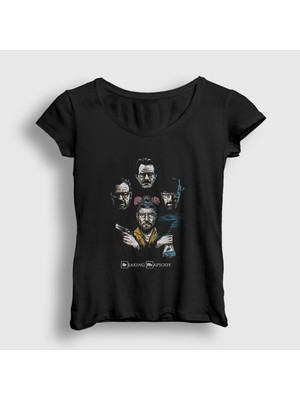 Presmono Kadın Siyah Queen Breaking Bad T-Shirt