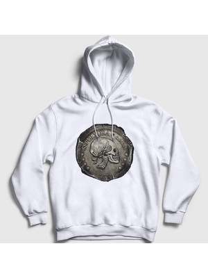 Presmono Unisex Beyaz Quadro Sepultura Kapüşonlu Sweatshirt