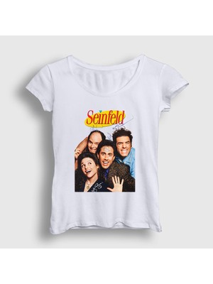 Presmono Kadın Beyaz Signs Seinfeld T-Shirt