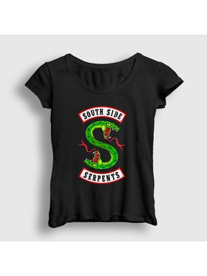Presmono Kadın Siyah South Side Serpents V3 Riverdale T-Shirt