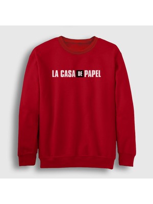 Presmono Unisex Kırmızı Logo La Casa De Papel Sweatshirt