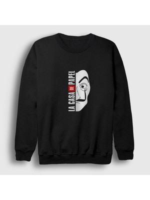 Presmono Unisex Siyah Mask V2 La Casa De Papel Sweatshirt