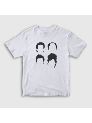 Presmono Unisex Çocuk Beyaz Heads Seinfeld T-Shirt