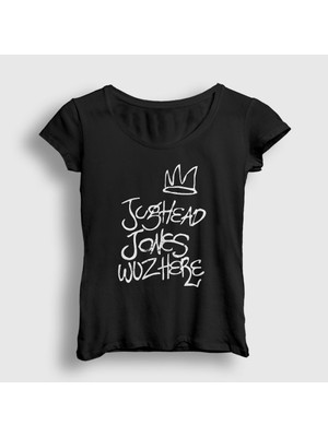 Presmono Kadın Siyah Jughead Jones Was Here Riverdale T-Shirt