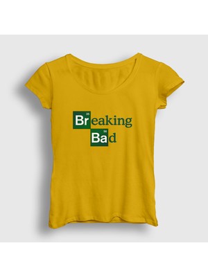 Presmono Kadın Sarı Logo Breaking Bad T-Shirt
