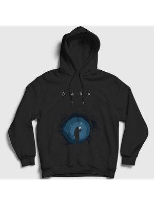 Presmono Unisex Siyah Cave Dark Kapüşonlu Sweatshirt
