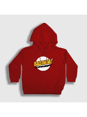 Presmono Unisex Çocuk Kırmızı Bazinga The Big Bang Theory Kapüşonlu Sweatshirt