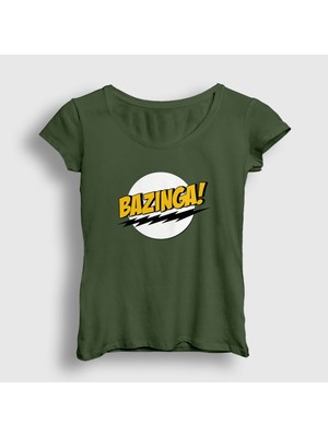 Presmono Kadın Haki Bazinga The Big Bang Theory T-Shirt