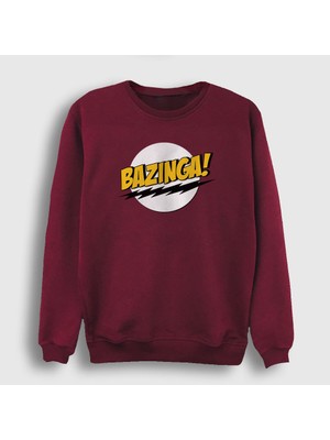 Presmono Unisex Bordo Bazinga The Big Bang Theory Sweatshirt