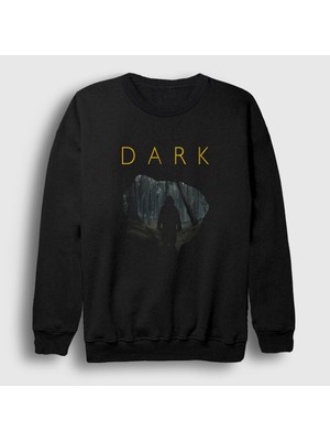 Presmono Unisex Siyah Cave V2 Dark Sweatshirt