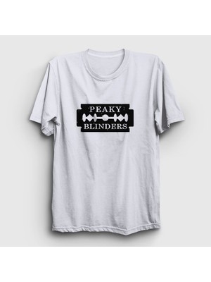 Presmono Unisex Beyaz Razor Blade Peaky Blinders T-Shirt