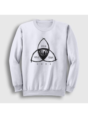 Presmono Unisex Beyaz Connected V3 Dark Sweatshirt