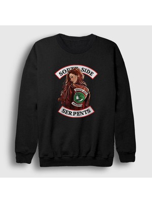 Presmono Unisex Siyah Cheryl Blossom Riverdale Sweatshirt