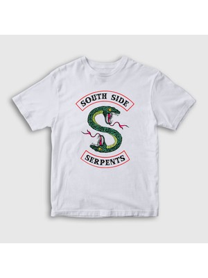Presmono Unisex Çocuk Beyaz South Side Serpents Riverdale T-Shirt