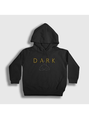 Presmono Unisex Çocuk Siyah Logo Dark Kapüşonlu Sweatshirt