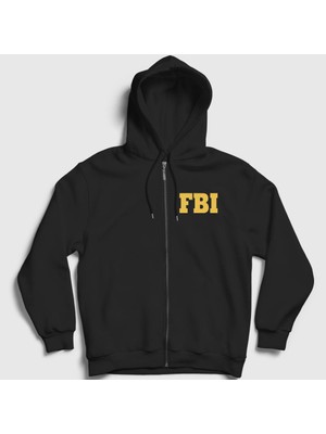 Presmono Unisex Siyah Fbi The Blacklist Fermuarlı Kapüşonlu Sweatshirt