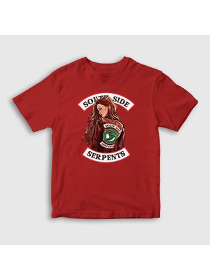 Presmono Unisex Çocuk Kırmızı Cheryl Blossom Riverdale T-Shirt