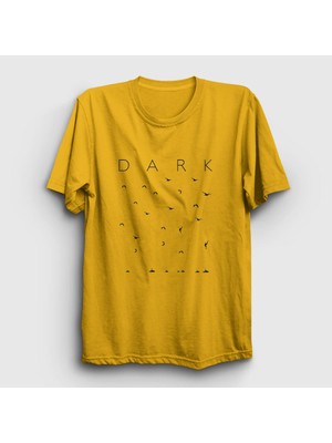 Presmono Unisex Sarı Birds Dark T-Shirt