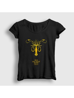 Presmono Kadın Siyah Greyjoy Game Of Thrones T-Shirt