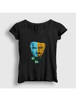 Presmono Kadın Siyah Team Breaking Bad T-Shirt