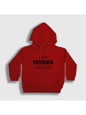 Presmono Unisex Çocuk Kırmızı Sherlocked Sherlock Holmes Kapüşonlu Sweatshirt