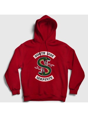 Presmono Unisex Kırmızı South Side Serpents Riverdale Kapüşonlu Sweatshirt