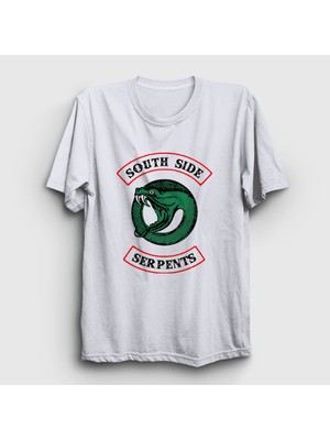 Presmono Unisex Beyaz South Side Serpents V2 Riverdale T-Shirt