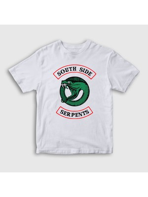 Presmono Unisex Çocuk Beyaz South Side Serpents V2 Riverdale T-Shirt
