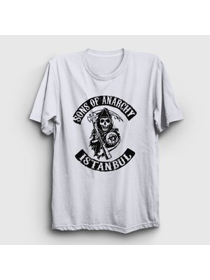 Presmono Unisex Beyaz Istanbul Sons Of Anarchy T-Shirt