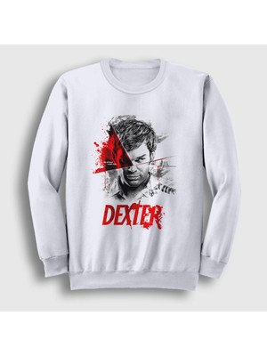 Presmono Unisex Beyaz Dark Side Dexter Sweatshirt