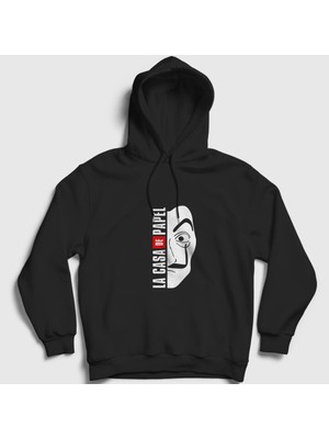 Presmono Unisex Siyah Mask V2 La Casa De Papel Kapüşonlu Sweatshirt