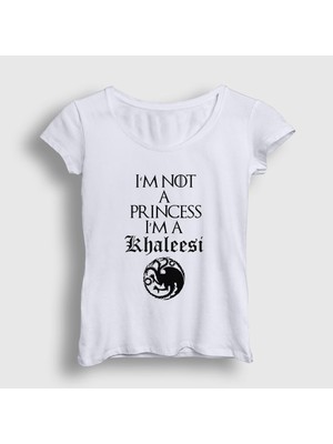 Presmono Kadın Beyaz Princess Game Of Thrones T-Shirt