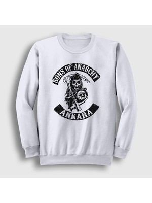 Presmono Unisex Beyaz Ankara Sons Of Anarchy Sweatshirt