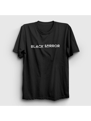 Presmono Unisex Siyah Logo Black Mirror T-Shirt