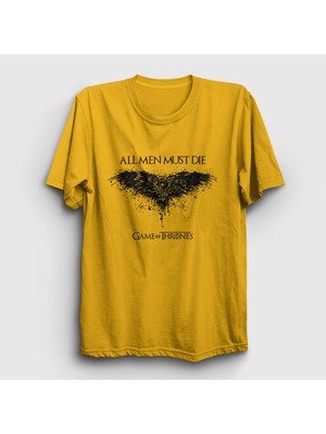 Presmono Unisex Sarı Die Game Of Thrones T-Shirt