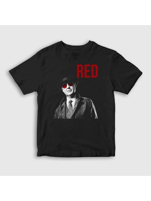 Presmono Unisex Çocuk Siyah Red The Blacklist T-Shirt
