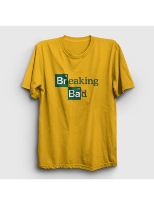 Presmono Unisex Sarı Logo Breaking Bad T-Shirt