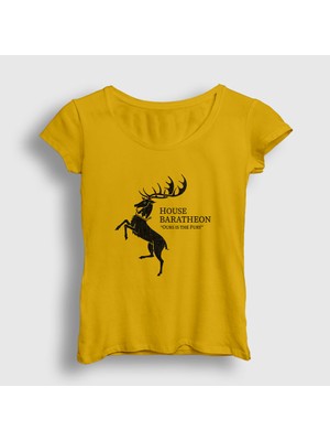 Presmono Kadın Sarı Baratheon Game Of Thrones T-Shirt