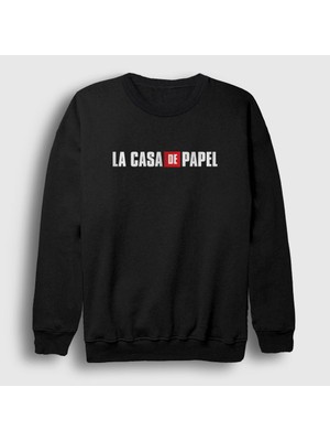 Presmono Unisex Siyah Logo La Casa De Papel Sweatshirt