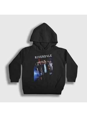 Presmono Unisex Çocuk Siyah Poster Riverdale Kapüşonlu Sweatshirt